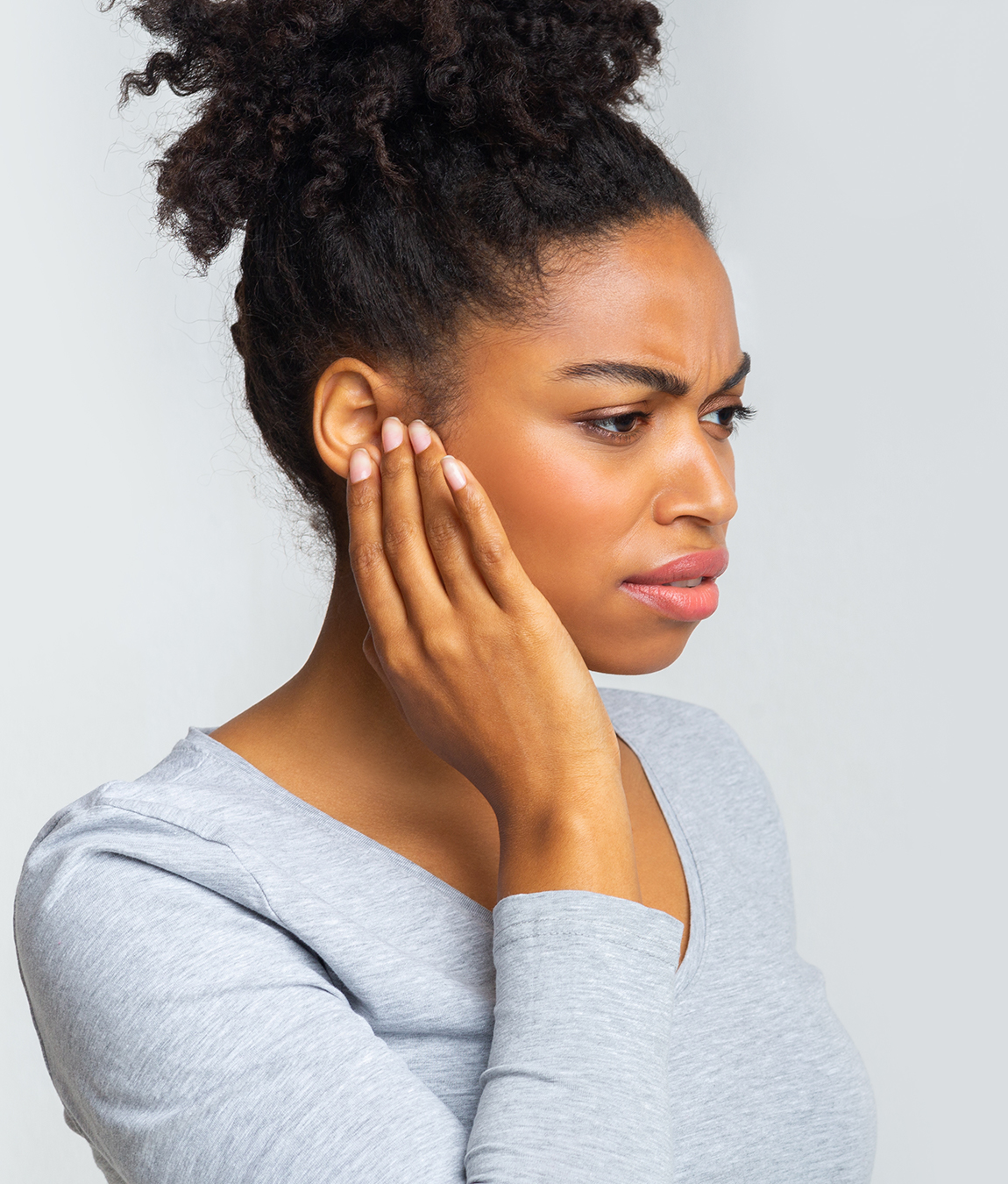 Woman who suffers from ear infections
